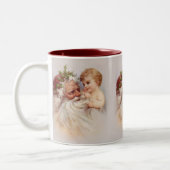 Old World Santa en Cherub Tweekleurige Koffiemok (Links)