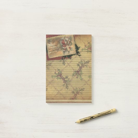 Old World Santa Holiday Season Sticky Note Pad (Op bureau)