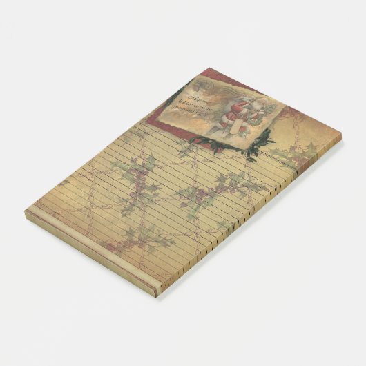 Old World Santa Holiday Season Sticky Note Pad (Schuin)