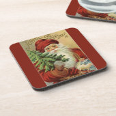 Old World Santa Joyful kerstrood Drankjes Onderzetter (Linkerzijde)