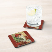 Old World Santa Joyful kerstrood Drankjes Onderzetter (Rechterzijde)