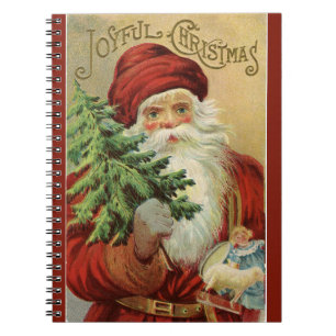 Old World Santa Joyful kerstrood Notitieboek