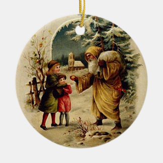 Old World Santa Ornament (Circle)