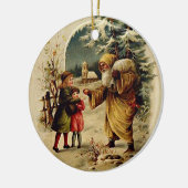 Old World Santa Ornament (Circle) (Links)