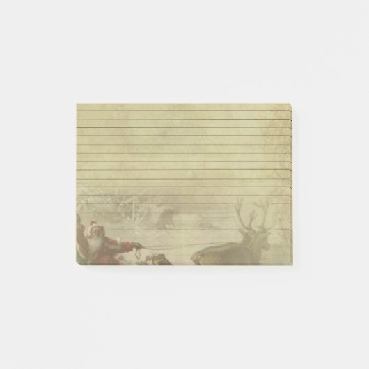 Old World Santa, Sleigh & Reindeer Sticky Note Pad (Voorkant)