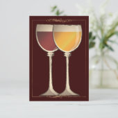 Old World Wineglass Wineyard Winery Response Card RSVP Kaartje (Staand voorkant)