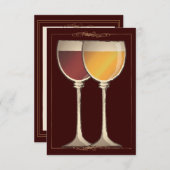 Old World Wineglass Wineyard Winery Response Card RSVP Kaartje (Voorkant / Achterkant)