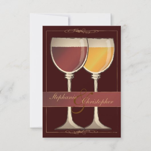 Old World Wineglass Wineyard Winery RSVP-kaart RSVP Kaartje (Voorkant)