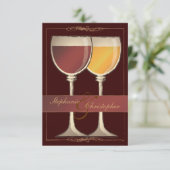 Old World Wineglass Wineyard Winery RSVP-kaart RSVP Kaartje (Staand voorkant)