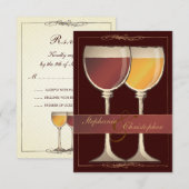 Old World Wineglass Wineyard Winery RSVP-kaart RSVP Kaartje (Voorkant / Achterkant)