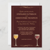 Old World Wineglass Wineyard Winery Wedding Kaart (Achterkant)