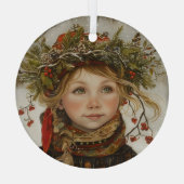 Old World Winter Child Glas Ornament (Achterkant)