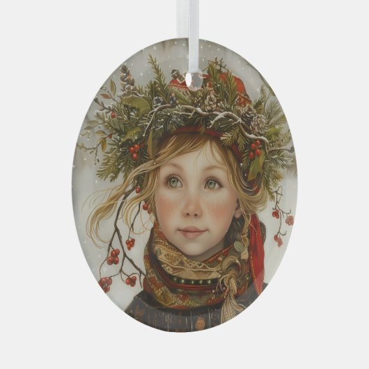 Old World Winter Child Glas Ornament (Voorkant Rechts)