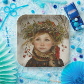 Old World Winter Child Papieren Bordje (Feest)