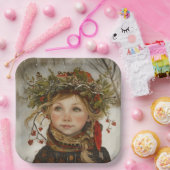 Old World Winter Child Papieren Bordje (Feest)