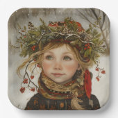 Old World Winter Child Papieren Bordje (Voorkant)