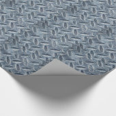 Old Worn Dusty Industrial Diamond CheckerPlate Cadeaupapier (Hoek)