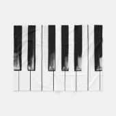 Old Worn Piano Keys Fleece Deken (Voorkant (Horizontaal))