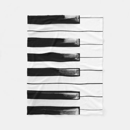 Old Worn Piano Keys Fleece Deken (Voorkant)