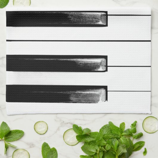 Old Worn Piano Keys Theedoek (Gevouwen)