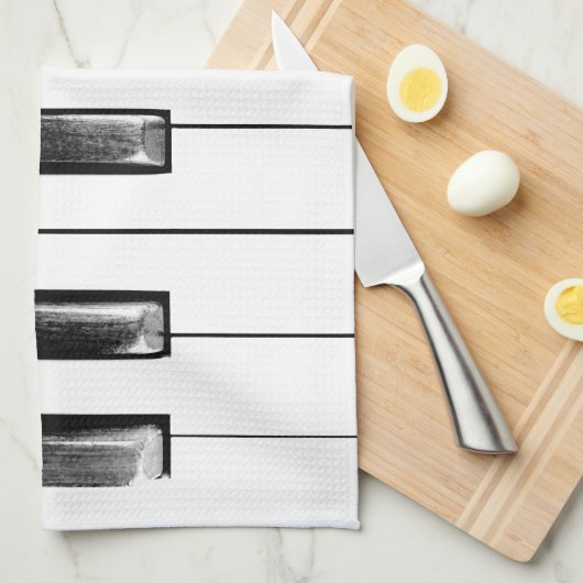 Old Worn Piano Keys Theedoek (Quarter Fold)