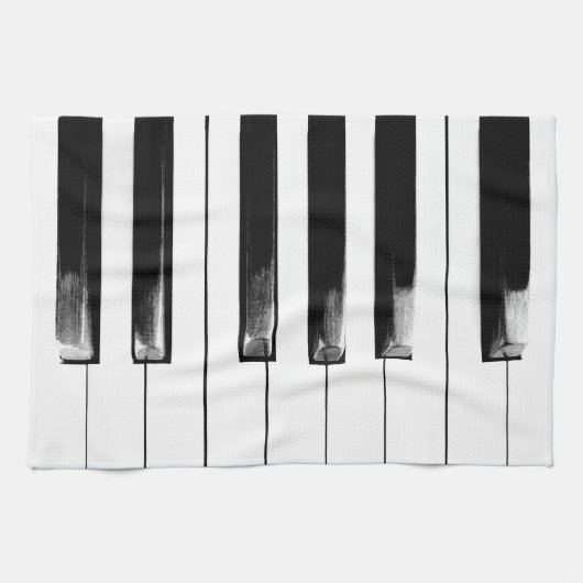 Old Worn Piano Keys Theedoek (Horizontaal)