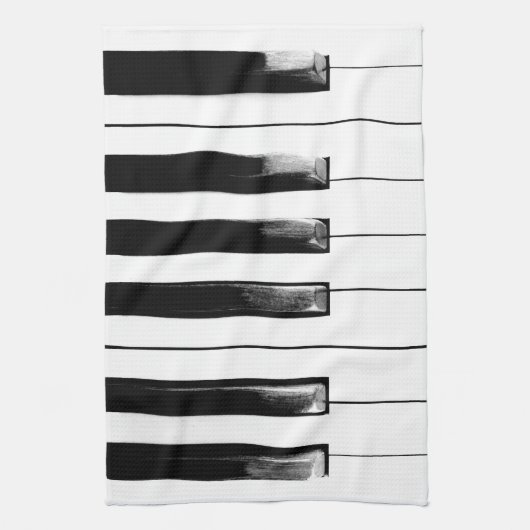 Old Worn Piano Keys Theedoek (Verticaal)