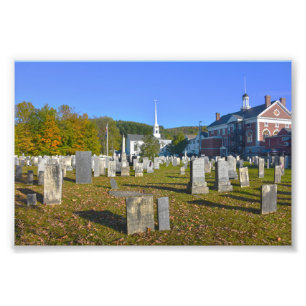 Old Yard Cemetery, Stowe, Vermont Foto Afdruk