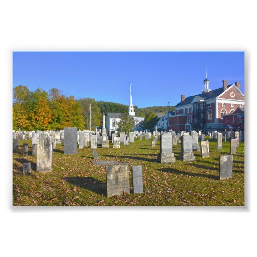 Old Yard Cemetery, Stowe, Vermont Foto Afdruk (Voorkant)