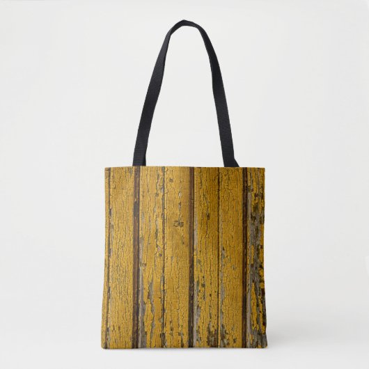 Old yellow door or fence with different paint, nat tote bag (Voorkant)