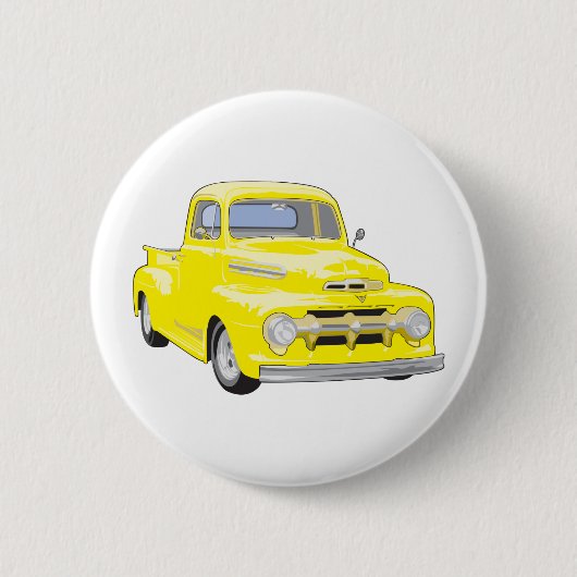 Old Yellow Truck Ronde Button 5,7 Cm (Voorkant)