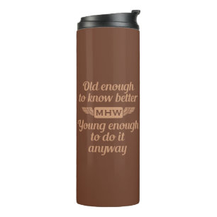 "Old & Young" op maat gemaakte monogramtumbler Thermosbeker
