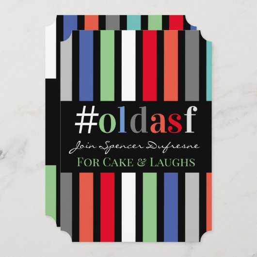 #oldasf Birthday Party Fun Uitnodiging (Voorkant / Achterkant)