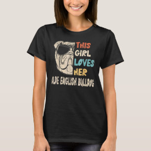 Olde English Bulldog Girl Cool Retro voor D T-shirt