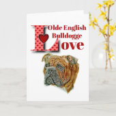 Olde English Bulldogge Kaart (Gele Bloem)