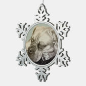 Olde English Bulldogge van Carol Zeock Tin Sneeuwvlok Ornament (Rechts)