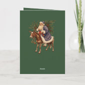Olde German Father Christmas Riding A Donkey Kaart (Achterkant)