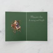 Olde German Father Christmas Riding A Donkey Kaart (Binnen)