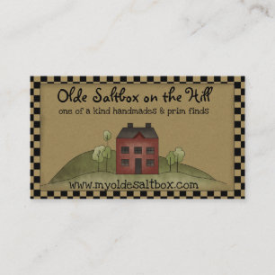 Olde Red Saltbox Rustic Primitive Visitekaartje