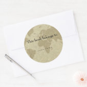 Olde wereldkaart boek bord ronde sticker (Envelop)