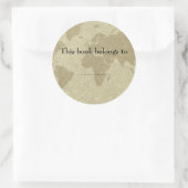 Olde wereldkaart boek bord ronde sticker (Tas)