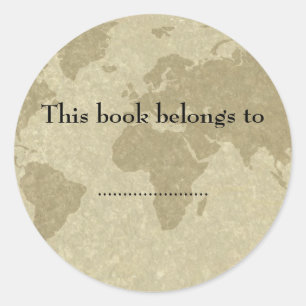 Olde wereldkaart boek bord ronde sticker
