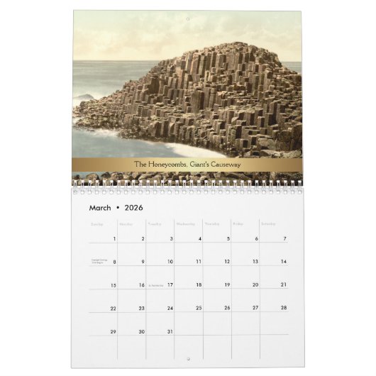 Olde World-Uitzichten van het graafschap Antrim Kalender (Mar 2026)