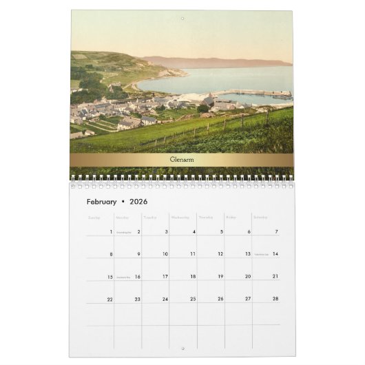 Olde World-Uitzichten van het graafschap Antrim Kalender (Feb 2026)