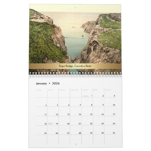 Olde World-Uitzichten van het graafschap Antrim Kalender (Jan 2026)