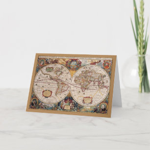 Olde World Wenskaart Kaart