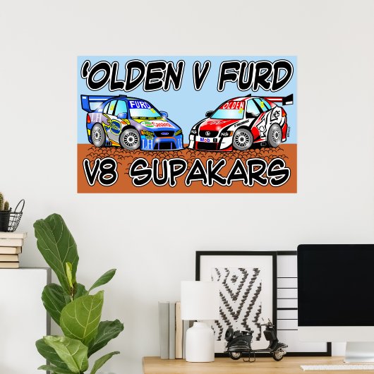 Olden v Furd V8 SupaKars Poster (Thuiskantoor)