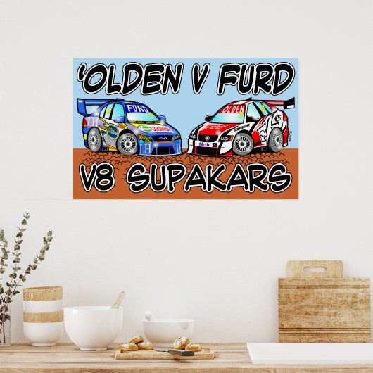 Olden v Furd V8 SupaKars Poster (Keuken)