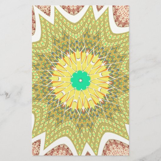 OLDEN YELLOW Afrikaans etnisch stammenpatroon Briefpapier (Voorkant)