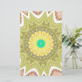 OLDEN YELLOW Afrikaans etnisch stammenpatroon Briefpapier (Staand voorkant)